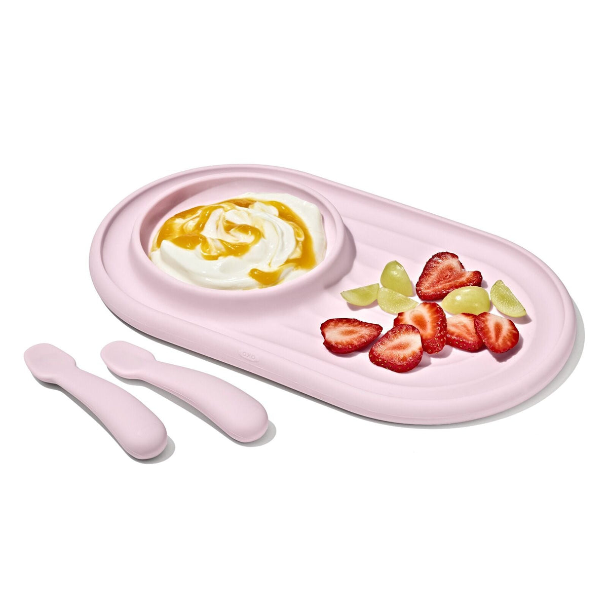 textured-suction-plate-and-spoons-set-3-piece-j7 tot_61177300_developmental-plate-2-spoon-set-blossom_apdp_00_main.jpeg