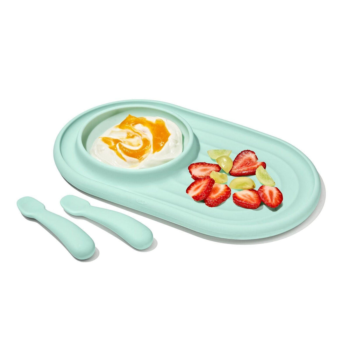 textured-suction-plate-and-spoons-set-3-piece-j7 tot_61177400_developmental-plate-2-spoon-set-opal_apdp_00_main.jpeg